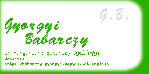 gyorgyi babarczy business card